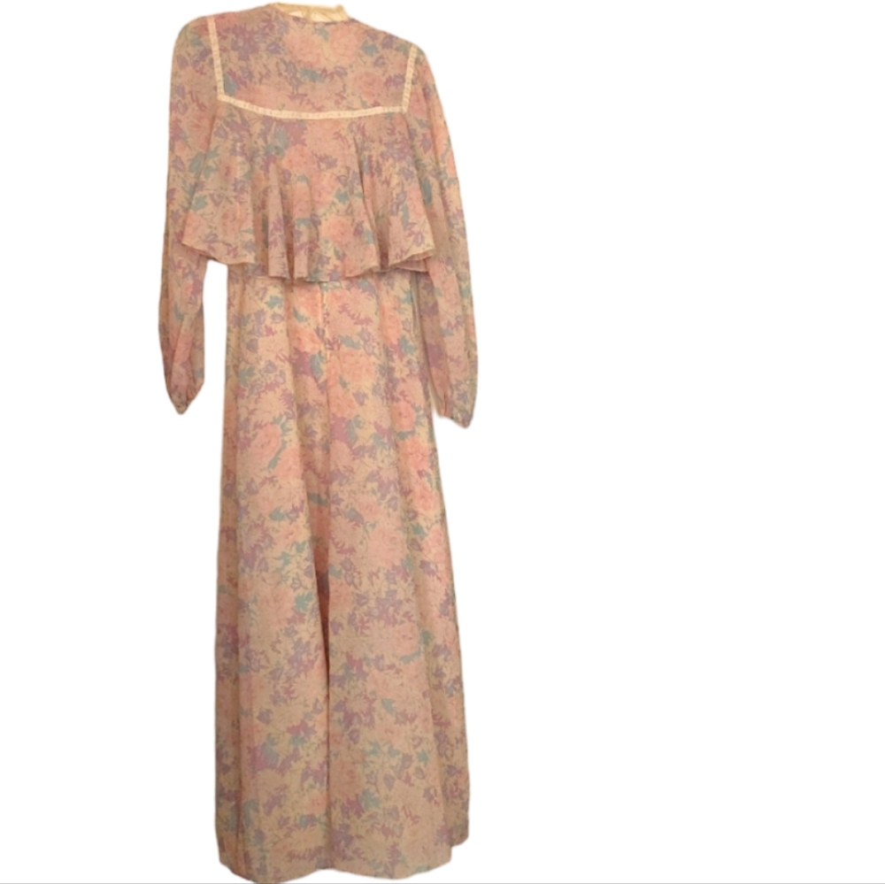 VTG 60's 2pc Floral Prairie Cottage Core Dress Size S
